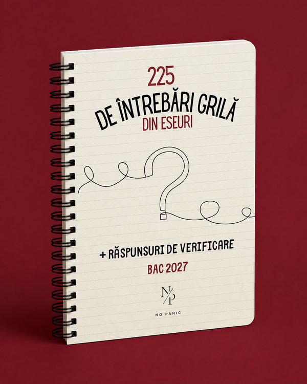 Quiz cu 225 de întrebări grilă din eseuri + răspunsuri de verificare - BAC 2027